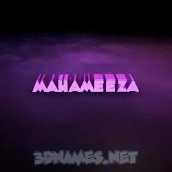 mahameeza in Big Purple style - 3D name wallpaper