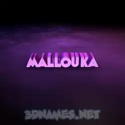 mallouka in Big Purple style - 3D name wallpaper