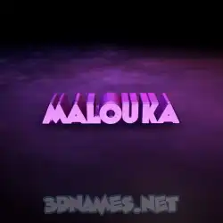 malouka in Big Purple style - 3D name wallpaper