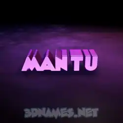 mantu in Big Purple style - 3D name wallpaper
