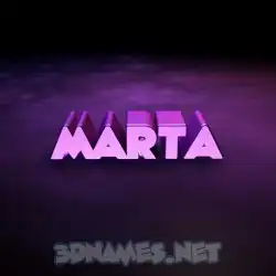 marta in Big Purple style - 3D name wallpaper