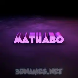 mathabo in Big Purple style - 3D name wallpaper