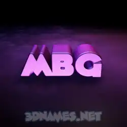 mbg in Big Purple style - 3D name wallpaper