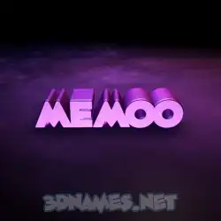 memoo in Big Purple style - 3D name wallpaper