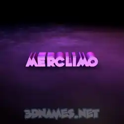 merclimo in Big Purple style - 3D name wallpaper