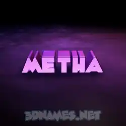 metha in Big Purple style - 3D name wallpaper