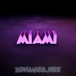 miami in Big Purple style - 3D name wallpaper