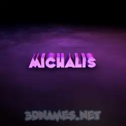 michalis in Big Purple style - 3D name wallpaper