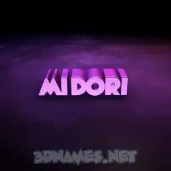 midori in Big Purple style - 3D name wallpaper