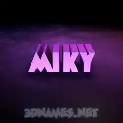 miky in Big Purple style - 3D name wallpaper