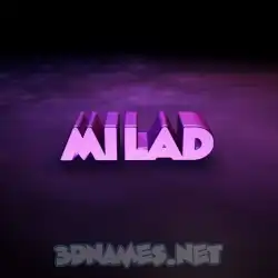 milad in Big Purple style - 3D name wallpaper