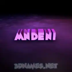 mndeni in Big Purple style - 3D name wallpaper