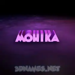 mohika in Big Purple style - 3D name wallpaper