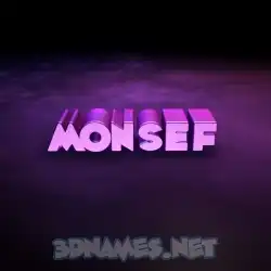 monsef in Big Purple style - 3D name wallpaper