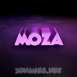 moza in Big Purple style - 3D name wallpaper