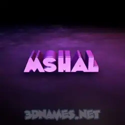 mshal in Big Purple style - 3D name wallpaper