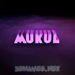 mukul in Big Purple style - 3D name wallpaper