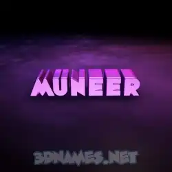 muneer in Big Purple style - 3D name wallpaper