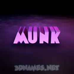 munk in Big Purple style - 3D name wallpaper