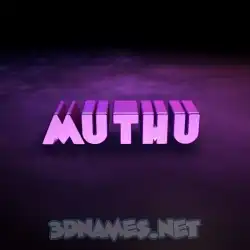muthu in Big Purple style - 3D name wallpaper
