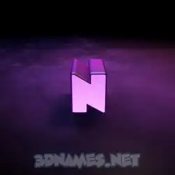 n in Big Purple style - 3D name wallpaper