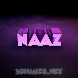 naaz in Big Purple style - 3D name wallpaper