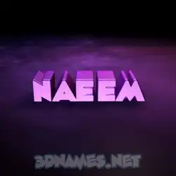 naeem in Big Purple style - 3D name wallpaper