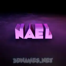 nael in Big Purple style - 3D name wallpaper