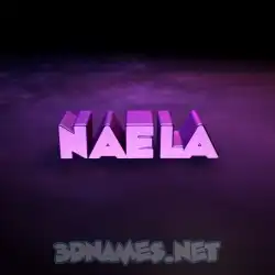 naela in Big Purple style - 3D name wallpaper