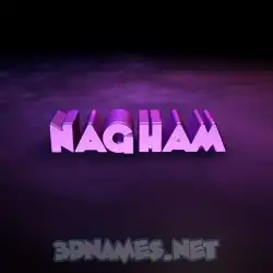 nagham in Big Purple style - 3D name wallpaper