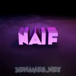 naif in Big Purple style - 3D name wallpaper