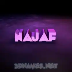 najaf in Big Purple style - 3D name wallpaper