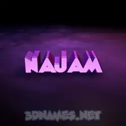najam in Big Purple style - 3D name wallpaper