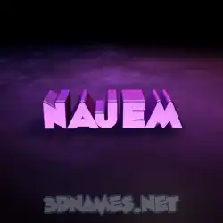 najem in Big Purple style - 3D name wallpaper