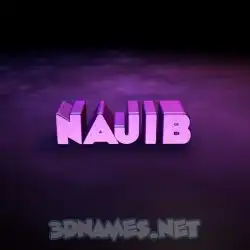 najib in Big Purple style - 3D name wallpaper