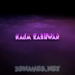najm kashwan in Big Purple style - 3D name wallpaper