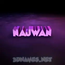 najwan in Big Purple style - 3D name wallpaper