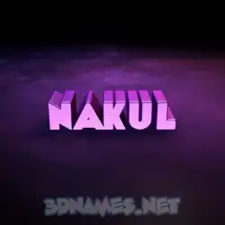 nakul in Big Purple style - 3D name wallpaper