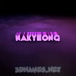 nakyeong in Big Purple style - 3D name wallpaper