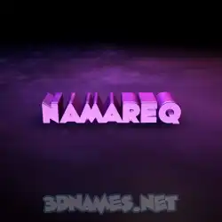 namareq in Big Purple style - 3D name wallpaper