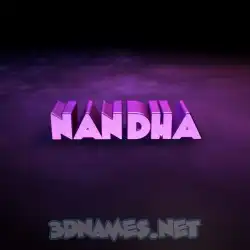 nandha in Big Purple style - 3D name wallpaper