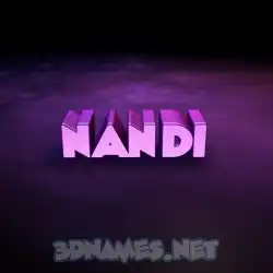 nandi in Big Purple style - 3D name wallpaper
