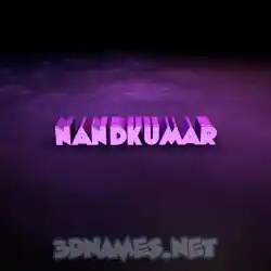 nandkumar in Big Purple style - 3D name wallpaper