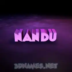 nandu in Big Purple style - 3D name wallpaper