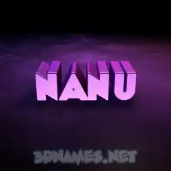 nanu in Big Purple style - 3D name wallpaper