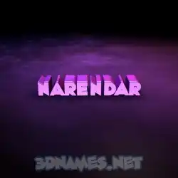 narendar in Big Purple style - 3D name wallpaper