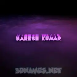 naresh kumar in Big Purple style - 3D name wallpaper