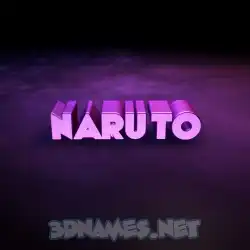 naruto in Big Purple style - 3D name wallpaper