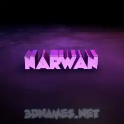 narwan in Big Purple style - 3D name wallpaper