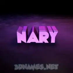 nary in Big Purple style - 3D name wallpaper
